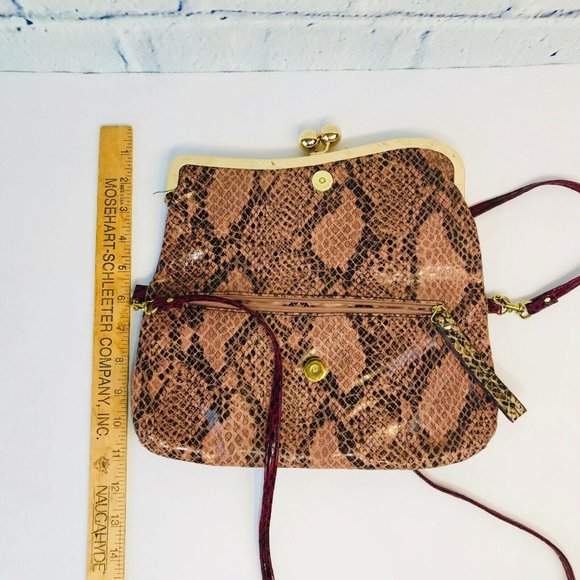 Jessica Simpson Cross Body Clutch Bag Wine & Pink - Picture 8 of 8